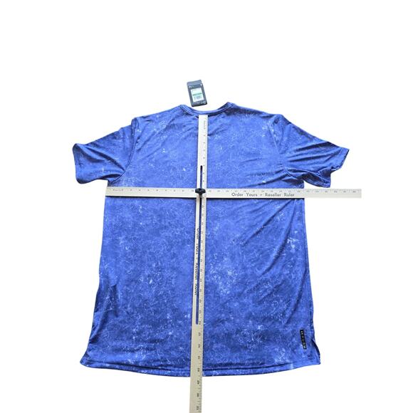 Under Armour Men’s Rush T-Shirt Large Sports Workout Gym Blue Marble Tie-Dye - Picture 3 of 5